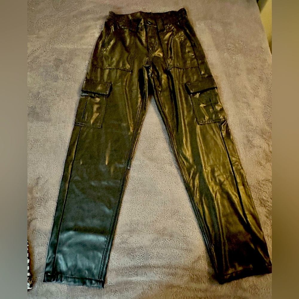 American Eagle Faux Leather Cargo pants
